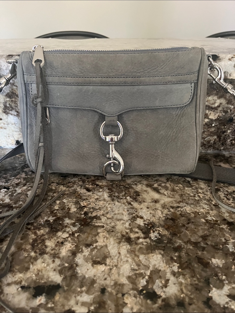 Rebecca Minkoff blue suede cross body purse